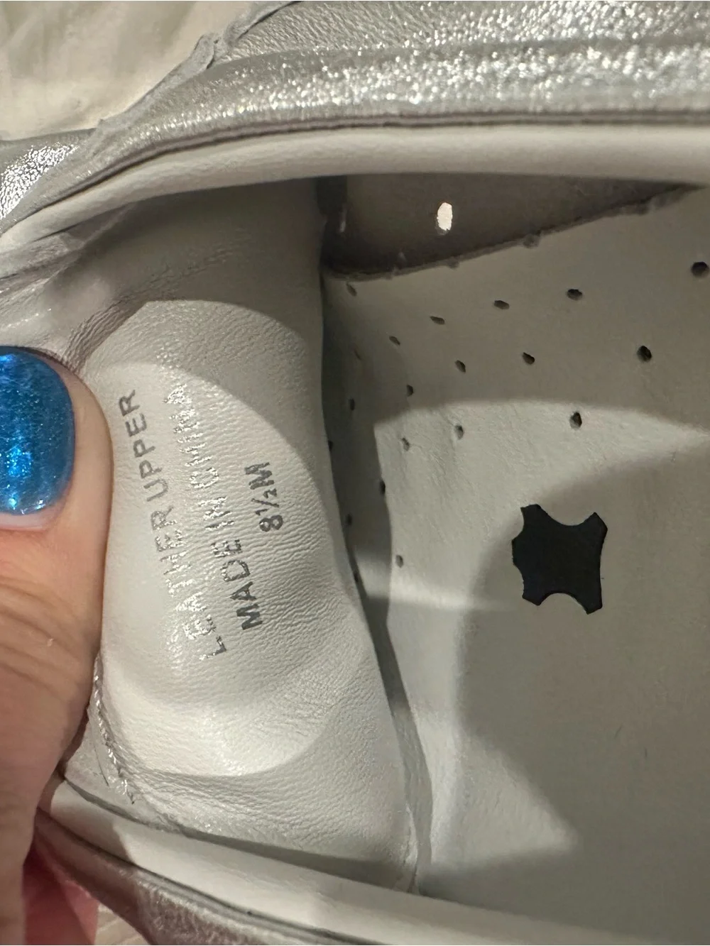 J Slides Metallic Silver Leather Sneakers